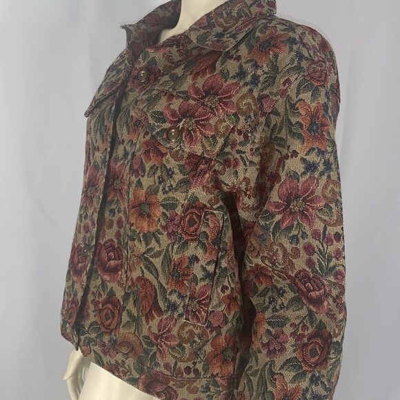 Vintage Woolrich Floral Earthy Tapestry Jacket Size Large - Picture 1 of 15